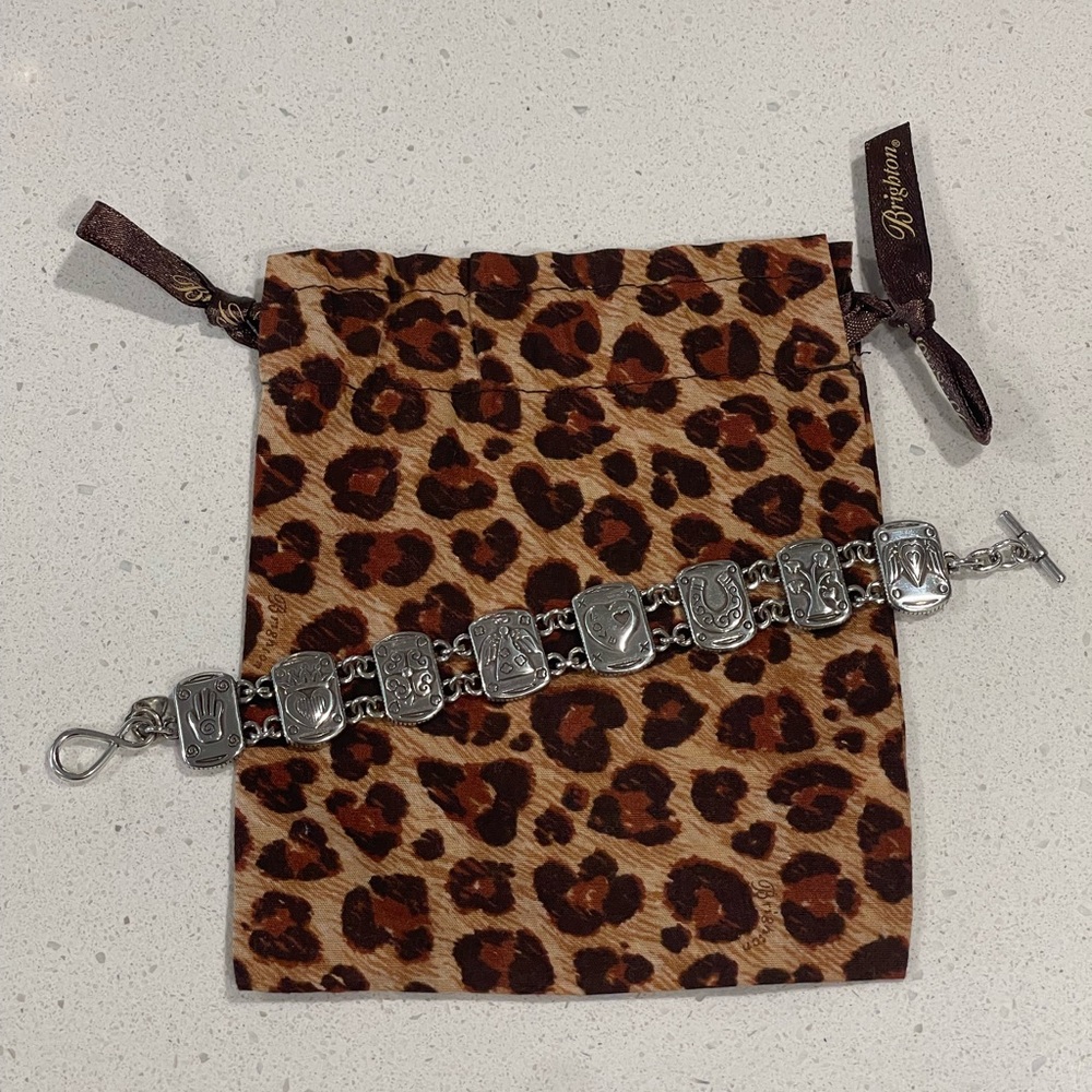 Brighton Silver Tone RETIRED Guardian Angel Love Respect Dream Bracelet 7.5”